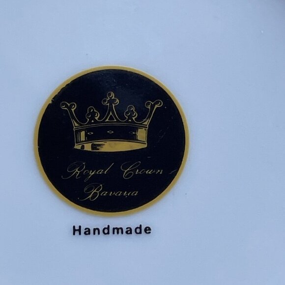 VTG Royal Crown Bavaria Coasters Set of 6 Handmade Ceramic Pastel Iris Floral - Picture 5 of 8